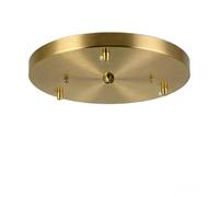 AstrizLamp 3 Trous Rosace de Plafond 25cm Ronde Pavillon Luminaire Or Métal 3 Voies Cache Fil pour Lustre Fixation Plafonnier avec Accessoire pour Plafonniers, Luminaires Suspendus