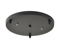 AstrizLamp Rosace Plafond Luminaire en Métal 3 Trous, Cache Fil Lustre Noir Rosace Plafond Multiples Base Ronde-35cm Fixation Plafonnier Auvent, Suspension Luminaires avec Accessoires