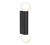 Astro Ortona 1459006 Applique murale double pour salle de bain à intensité variable, conforme à la norme IP44 Noir mat G9, conçue en Grande-Bretagne