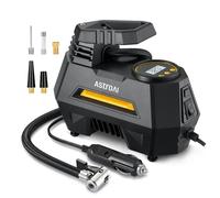 AstroAI Compresseur à Air Portatif 12V DC, Gonfleur Pneus Voiture, Pompe de gonflage rapide, Compresseur et Gonfleur Electrique, Avec Lampe LED, 3M Câble, Pour Voiture et Autres Objets Gonflables