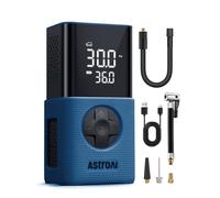 AstroAI Pompe à air électrique sans fil, batterie portable avec toutes les valves, lumière LED, pompe à pneu rechargeable pour vélo, vélo électrique, voiture, moto, balles, bleu