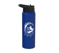 Astrologie, chat avec croissant de lune, attrape-rêves Stainless Steel Insulated Water Bottle