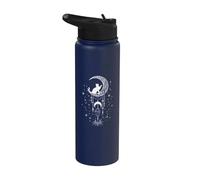 Astrologie, chat, simulation de lune, attrape-rêves, ésotérique Stainless Steel Insulated Water Bottle