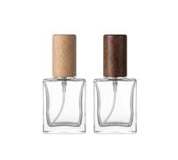 ASTRQLE Lot de 2 mini flacons de parfum en verre transparent avec couvercle en bois - 15 ml