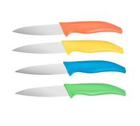 Astylway Set De 4 Couteaux à Légumes Et Fruit,Super Aiguisé Mini Couteau De Chef Couteaux De Cuisine,Acier Inoxydable,Multicolore (Orange,Vert,Bleu,Jaune) Manche Polypropylène Couleur