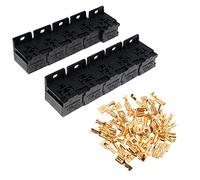 Asudaro Boîte à relais,10 prises de relais avec 50 bornes de 6,3 mm,Bloc porte-fusibles avec relais de fusibles, Boîte de relais de fusible étanche,Base de relais 30A-80A Boîte de relais de fente