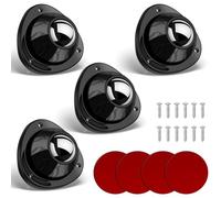 Asuinxurr Lot de 4 petits pieds en caoutchouc pour meubles - Roulettes pivotantes avec rotule pour appareils électriques, seaux, pieds de table, pots de fleurs