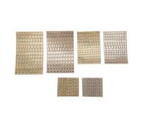 Asuinxurr Lot de 6 petits autocollants numérotés de l'alphabet de 0,12 - Alliage à paillettes - Doré/argenté (3 mm)
