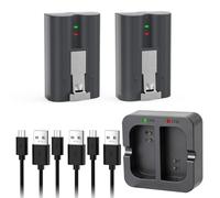 ASUNCELL 8000mAh 2-Pack Batterie pour Ring Doorbell 2/3+/4 & Spotlight Cam | 3,65V/29,2Wh, Dock de Charge Double, Alimentation 24/7, Rechargeable