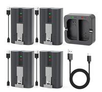 ASUNCELL Lot de 4 batteries de rechange 8000 mAh pour sonnette Ring Doorbell 2/3+/4 avec double station de charge et indicateur LED