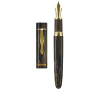 Asvine C2000 Allemagne Cumberland Ebonite Stylo-plume Numéro 8 Pointe Courte 1,1mm Stylo de Calligraphie Art Dessin Motif Unique avec Convertisseur Boîte de Stylo Collection Ensemble - Marron
