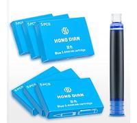 Asvine Hongdian Lot de 30 cartouches d'encre pour stylo plume Bleu Diamètre d'alésage 3,4 mm