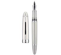Asvine Jowo J16 Stylo-plume en titane brossé Pointe moyenne Remplissage piston fenêtre d'encre t boîte