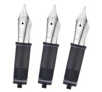 Asvine Lot de 3 plumes de rechange numéro 6 pour stylo plume 1.1 Stub Argentées - Compatible avec V169, P20, P30 et V126