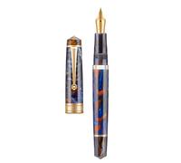 Asvine P20 Stylo plume en résine violette avec remplissage à piston, pointe fine plaquée or, étui cadeau
