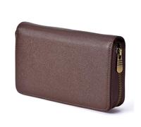 Asvine Stylo plume Étui à stylo en cuir 10 fentes divisées Porte-stylo Organisateur d’affichage fait à la main Pochette zippée