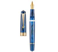 Asvine Stylo-plume P20 Piston en résine bleu galanxy, pointe moyenne iridium, garniture dorée, collection Writer lisse avec étui 1 Unité (Lot de 1)