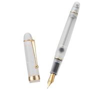 Asvine V126 Stylo-plume à remplissage sous vide à pointe extra fine, acrylique transparent givré, grande capacité avec étui cadeau