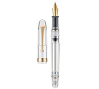 Asvine V126 Stylo plume à remplissage sous vide Pointe extra fine Acrylique transparent Grande capacité avec étui cadeau