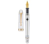 Asvine V126 Stylo Plume avec Remplissage sous Vide, Pointe Acrylique Transparente, 1,1 mm, pour Calligraphie, Art, Dessin, avec Étui