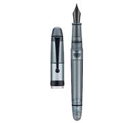 Asvine V126 Stylo plume rechargeable sous vide à pointe fine en acrylique noir mat avec étui cadeau