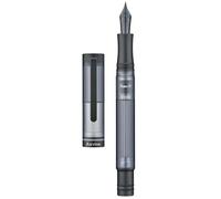 Asvine V200 Titanium Stylo-plume avec remplissage sous vide, plume extra fine en acrylique transparent avec étui et clé Noir mat