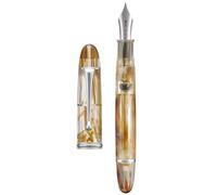 Asvine V800 Stylo à Plume - Système de Remplissage sous Vide avec Grande Capacité d’Encre - Plume Lisse Numéro 8 Moyenne avec Étui Cadeau et run Blanc
