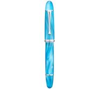 Asvine V800 Stylo Plume - Système de Remplissage sous Vide avec Grande Capacité d'Encre - Plume Stub Numéro 8 1,1 mm pour Calligraphie, Art et Dessin avec leu Ciel