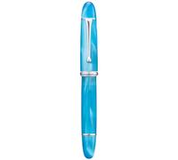 Asvine V800 Stylo plume - Système de remplissage sous vide avec grande capacité d'encre - Pointe extra fine numéro 8 lisse avec étui cadeau et leu ciel