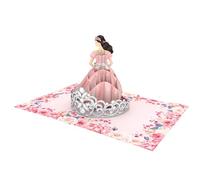 ASVP Shop Carte Pop Up 3D avec motif floral et robe Bat Mitzvah Rose