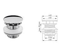 ASW 107503 sans trop-plein, 2000 2000 / 4 "x Ø 60 mm, avec capot, longueur de tige 50 mm