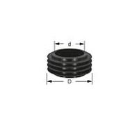 ASW Stedo Euro connecteur en caoutchouc pour toilettes 100250 Ø 55 mm, tube 38-45 mm, noir