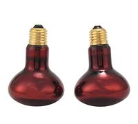 Asyduey 100W 2 Pack Ampoule de Lampe de Chaleur Infrarouge Ampoules de Chaleur de LumièRe Rouge pour LéZards de Compagnie Barbus CaméLéOns Serpents Reptiles et Amphibiens 220V