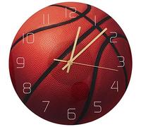 Asyduey Basket-Ball Acrylique Horloge Murale Silencieuse Chambre Salon RéVeil Anniversaire Cadeaux de NoëL PréSent pour la DéCoration de la Chambre