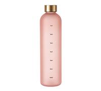 Asyduey Bouteille d'eau 1L avec Marqueur de Temps 32 OZ Motivational RéUtilisable Fitness Sports Bouteille en Plastique Givré éTanche Rose