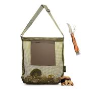 Asyduey Kit de Recherche de Champignons, Sac à Champignons de Remplacement et Couteau à Champignons avec Brosse, Sac de Recherche de Champignons Sauvages/Morilles Portable, Sac de Cueillette