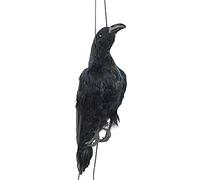 Asyduey Leurre RéAliste de Corbeau Mort Corbeau à Plumes Noires Extra Large