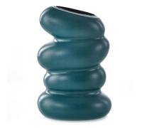 Asyduey Vase Blanc en Spirale en Plastique, Pot Hydroponique, Décoration de Bureau à Domicile, Vases Décoratifs pour Fleurs, Décoration Verte