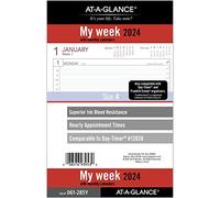 AT-A-GLANCE Recharge pour planificateur hebdomadaire 2024, 14,9 x 21,6 cm, format bureau, feuilles mobiles (061-285Y-24)