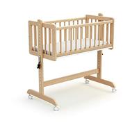 AT4 - Berceau Cododo Essentiel Hêtre Verni | Berceau 5 en 1 |Bois Massif | Lit bébé avec Matelas | Réglable en Hauteur | 80x40cm | Transfomable et évolutif | Bureau Junior, Coffre à Jouets et Banc