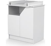 AT4 - Commode à langer 2 portes CARNAVAL Bois Blanc