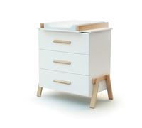 AT4 - Commode à langer Canaille 3 tiroirs | 87 x 66 x 94 cm | Pieds en bois massifs