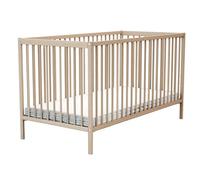 AT4 - Lit Bébé 70x140 ONE Hêtre Brut| 144 x 74 x 86,5 cm | Sommier à lattes réglable 3 hauteurs