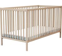 AT4 - Lit Bébé 70x140 ONE Hêtre Brut| 144 x 74 x 86,5 cm | Sommier à lattes réglable 3 hauteurs
