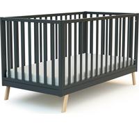 AT4 - Lit bébé évolutif en bois 70 x 140 cm KASA Gris Graphite
