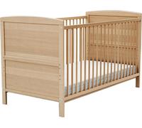 AT4 - Lit bébé évolutif en bois 70 x 140 LUNA Hêtre verni| 144 x 74 x 86,5 cm | Sommier à lattes réglable 3 hauteurs | Transformable en lit junior