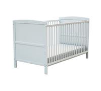 AT4 - Lit bébé évolutif en bois 70 x 140 LUNA Blanc| 144 x 74 x 86,5 cm | Sommier à lattes réglable 3 hauteurs | Transformable en lit junior