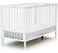 AT4 - Lit bébé pliant 60x120 FOLDO Blanc| 124 x 64 x 82 cm | Lit pliable | Sommier réglable 2 niveaux intégré au lit