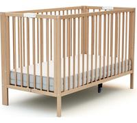 AT4 - Lit bébé pliant 60x120 FOLDO Hêtre verni| 124 x 64 x 82 cm | Lit pliable | Sommier réglable 2 niveaux intégré au lit