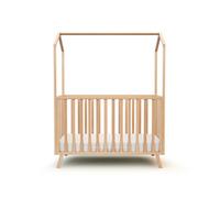 AT4 - Lit cabane bébé évolutif KASA en bois 60 x 120 cm |125,5 x 64 x 81,5 cm | Lit évolutif junior | Sommier réglable 3 hauteurs | 100 % hêtre massif